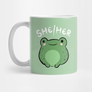 She / Her Frog: A Journey Through Cute Kawaii Characters Celebrating Femininity & Empowerment Mug